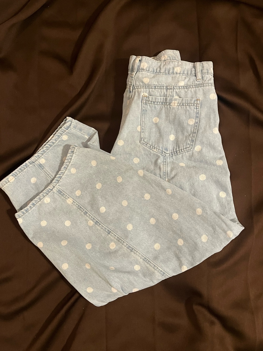 Statement polka-dot barrel jeans by Peach Love 🤍